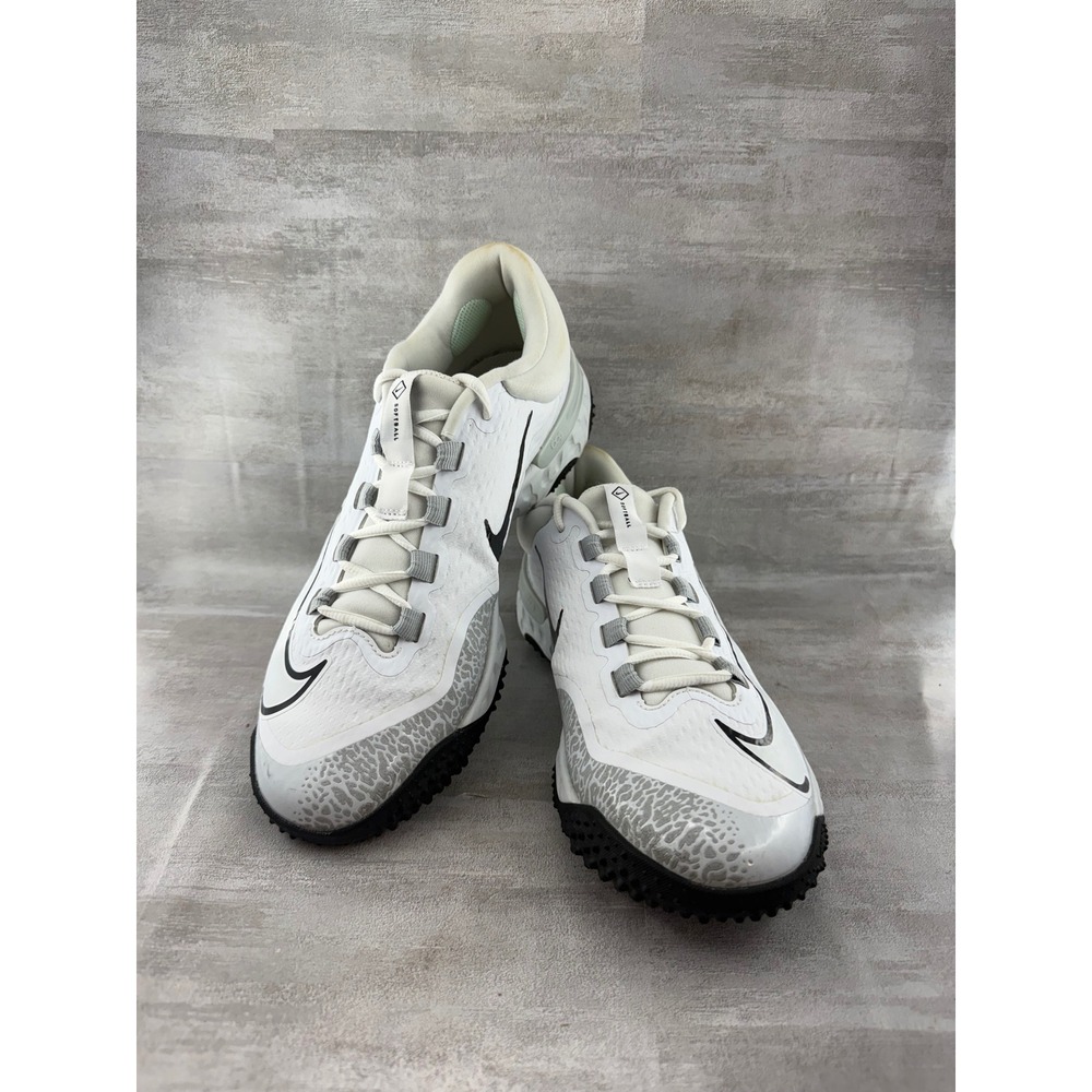 Nike Alpha Huarache Elite 4 Turf Women White Black FD2746-102 Size 10